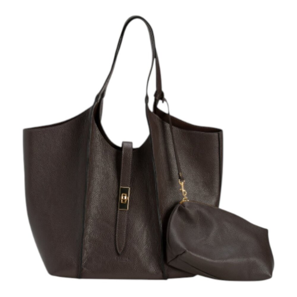 CHEVAL Made In Italy Leather Flap Turn Lock Satchel